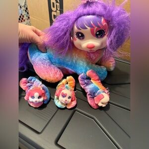 Colorful Puppy Surprise Set with Purple Hair